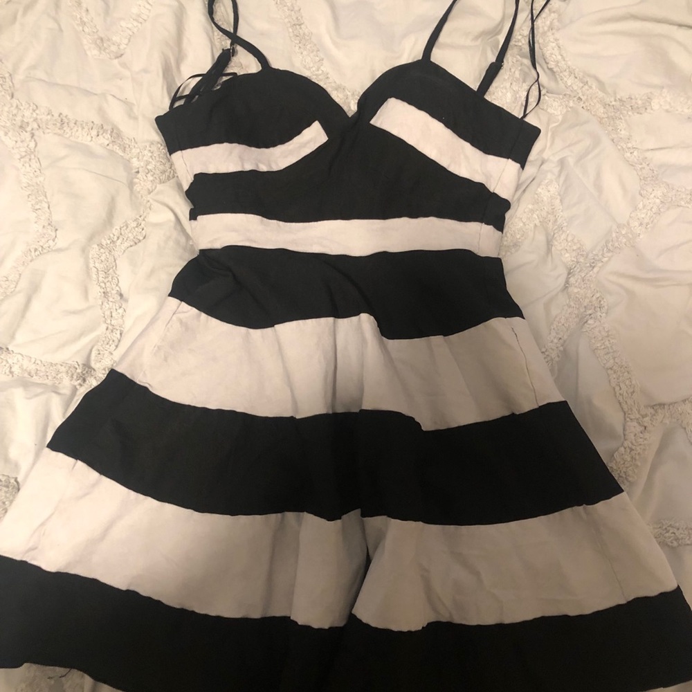 Black and White Striped Dress